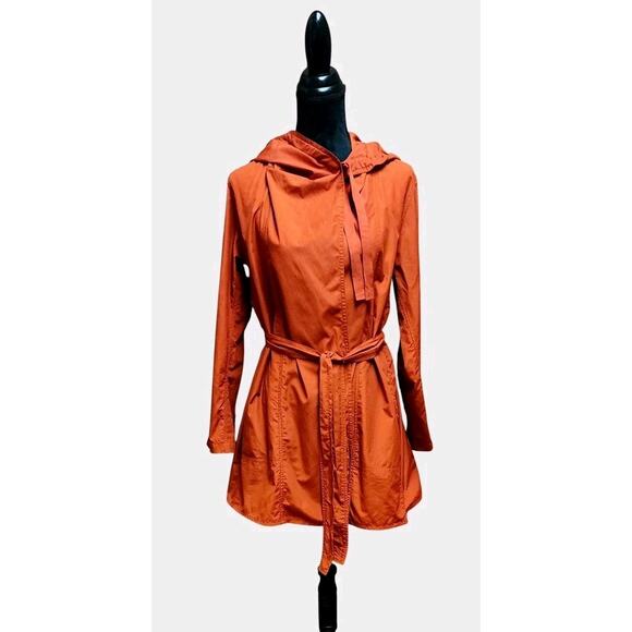 Eileen Fisher Women's Lightweight Hooded Wrap Jacket Burnt Orange, Size XS - Picture 2 of 8